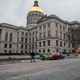 The so-called “Gold Dome” of Georgia’s state legislature in downtown Atlanta, where GOP elected officials passed a new election law that takes aim at Black voters.